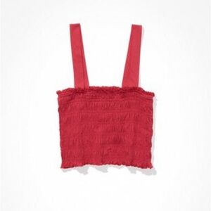 AE Cropped Smocked Tank Top - Size S